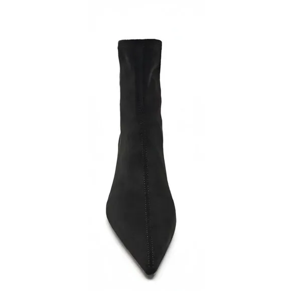 NWT Zara Split Suede Ankle Pointed Toe Boots in Black