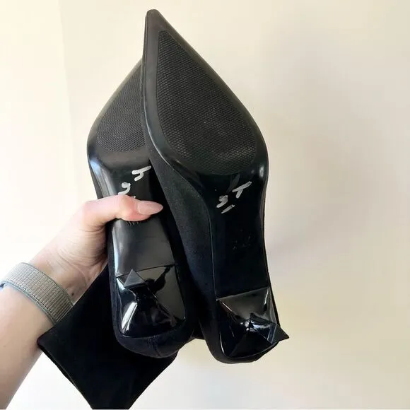 NWT Zara Split Suede Ankle Pointed Toe Boots in Black
