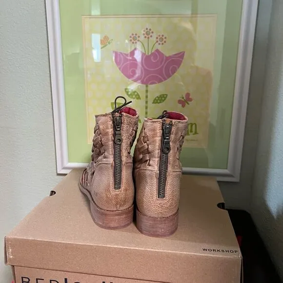 NWT Bed Stu Women's Tan Leather”Oats Rustic Loretta Boot” Boots Size 8.5