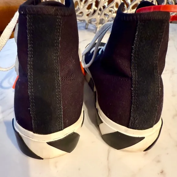 Off-White Black and White High-Top Sneakers
