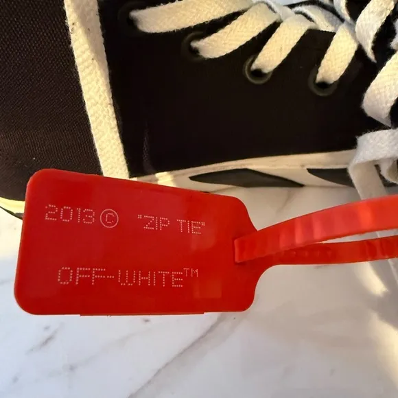 Off-White Black and White High-Top Sneakers