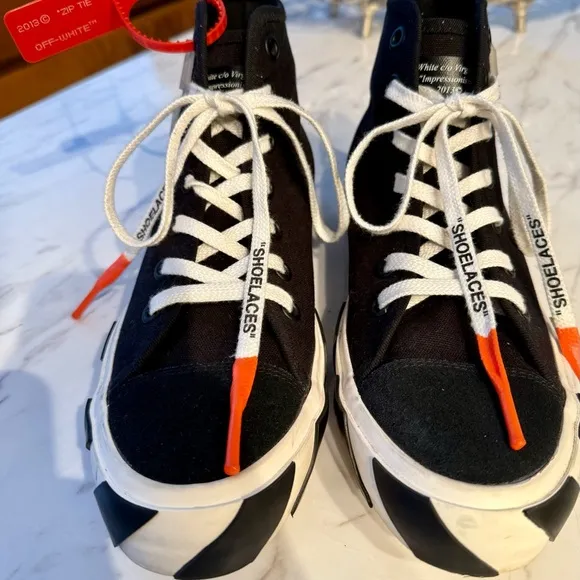 Off-White Black and White High-Top Sneakers