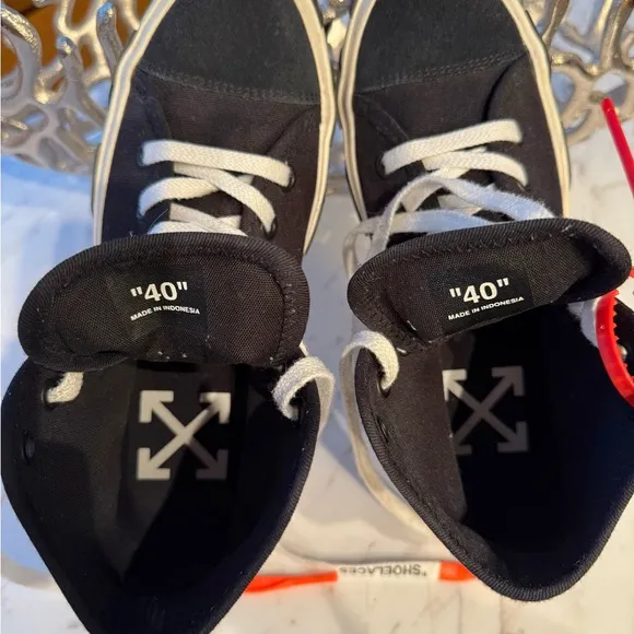 Off-White Black and White High-Top Sneakers