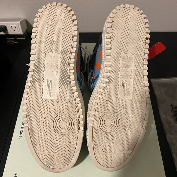 Off-White Blue and Black High-Top Sneakers