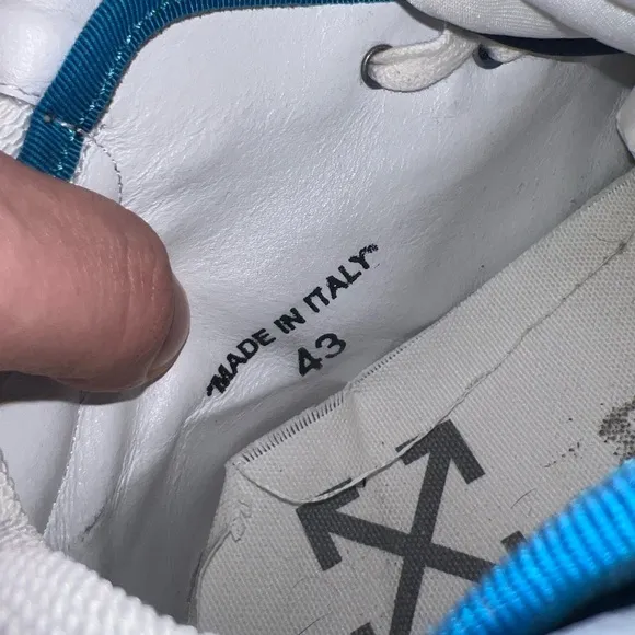 Off-White Blue and Black High-Top Sneakers