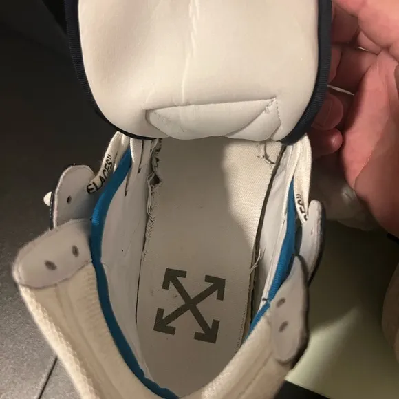 Off-White Blue and Black High-Top Sneakers