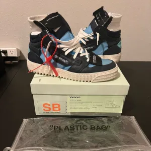 Off-White Blue and Black High-Top Sneakers
