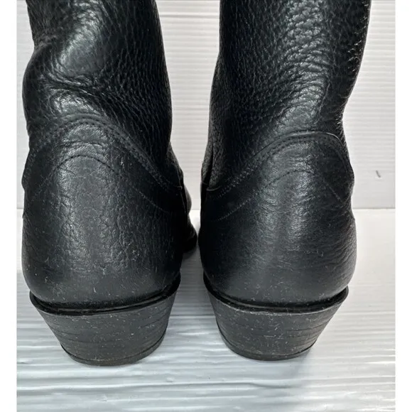 Olathe Boot Company Men’s Calfskin R-Toe Leather Cowboy Western Boots Black 12A