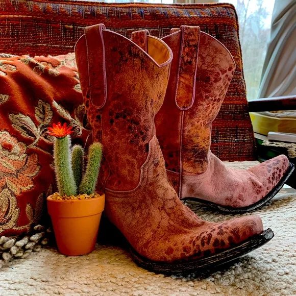 OLD GRINGO WOMEN'S Pink LEOPARDITO BOOTS - SNIP TOE 6.5M