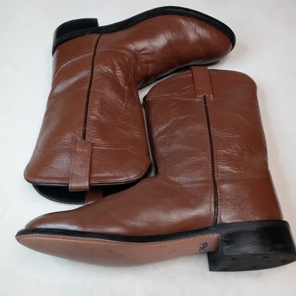 Old West Antique Brown Mens Corona Calf Leather Ro