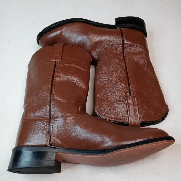 Old West Antique Brown Mens Corona Calf Leather Ro