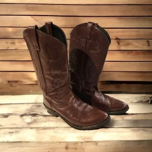 OLD WEST Mens leather Western Cowboy Boots sz 9.5 EE