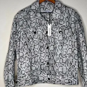 Oliveaceous Python Button Up Jacket, size S NWT