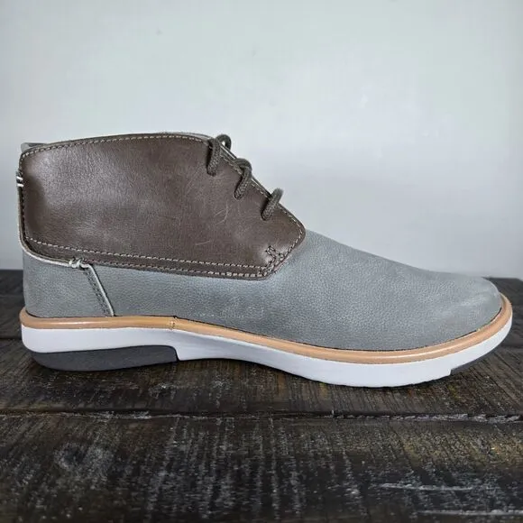 Olukai Kalia Puki Mens Size 7 Lace Up Boots Shoes Gray Leather 10441-6Z6Z