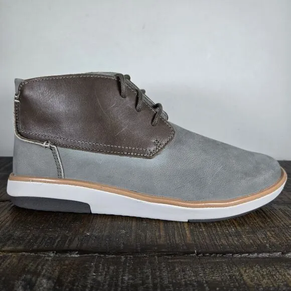 Olukai Kalia Puki Mens Size 7 Lace Up Boots Shoes Gray Leather 10441-6Z6Z