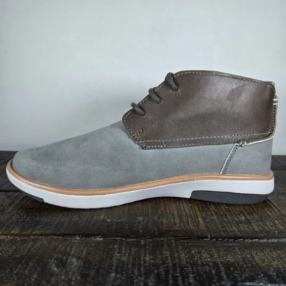 Olukai Kalia Puki Mens Size 7 Lace Up Boots Shoes Gray Leather 10441-6Z6Z