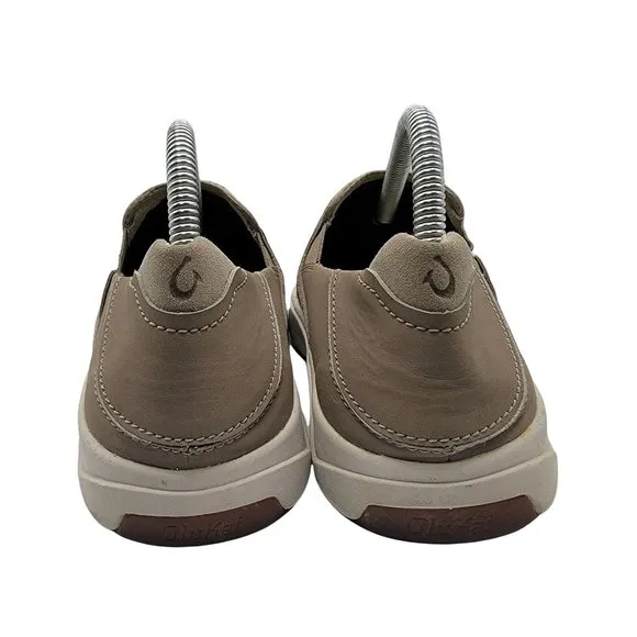 Olukai Lae ahi Mens Shoes Beige Size 7 Casual Mesh Slip On Sneaker Shoes
