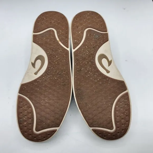 Olukai Lae ahi Mens Shoes Beige Size 7 Casual Mesh Slip On Sneaker Shoes