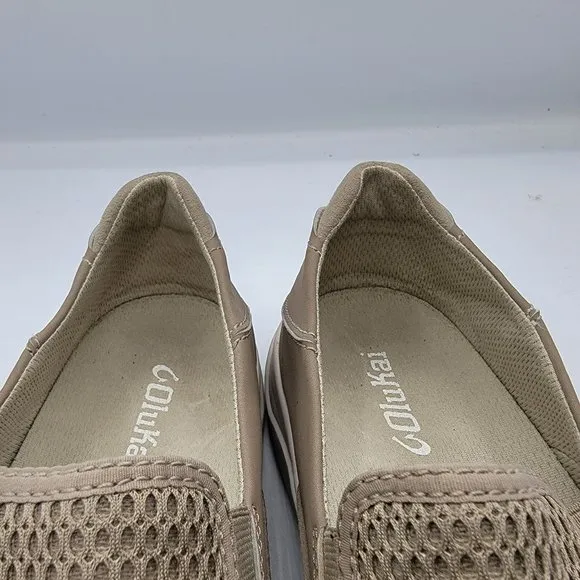Olukai Lae ahi Mens Shoes Beige Size 7 Casual Mesh Slip On Sneaker Shoes
