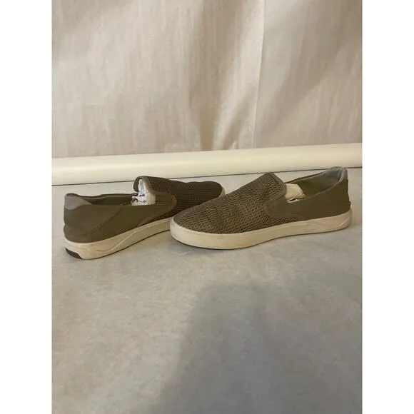 Olukai Lae'Ahi 10443-1010 Tan Beige Slip On Mesh Shoes Sneakers Mens Size 10.5