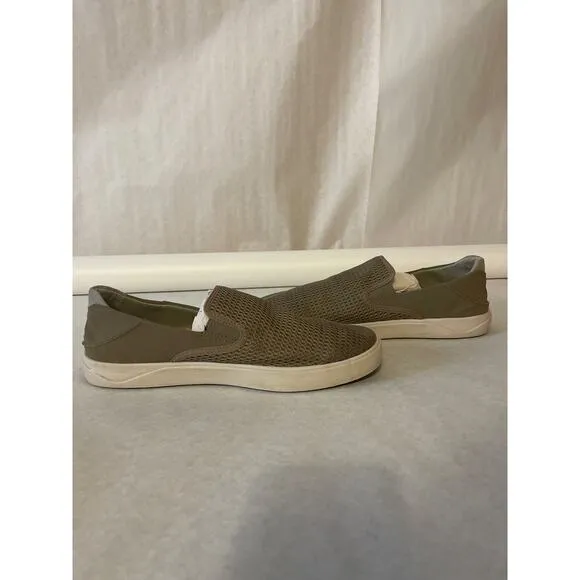 Olukai Lae'Ahi 10443-1010 Tan Beige Slip On Mesh Shoes Sneakers Mens Size 10.5