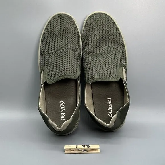 Olukai LAE’AHI Mesh Casual Loafers Shoes Drop Heel Green Slip On Mens Size 9.5