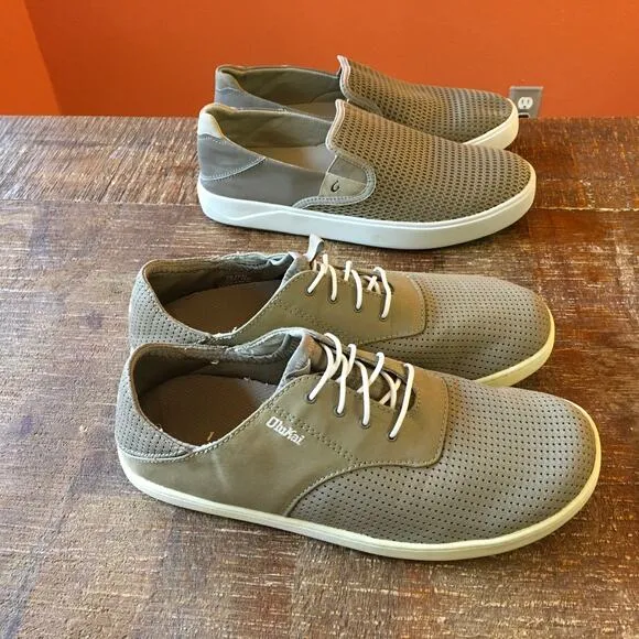 Olukai Lae'Ahi Slip On Nohea Moku Sneaker Mens 8 Clay Tan Brown Comfort-Lot of 2