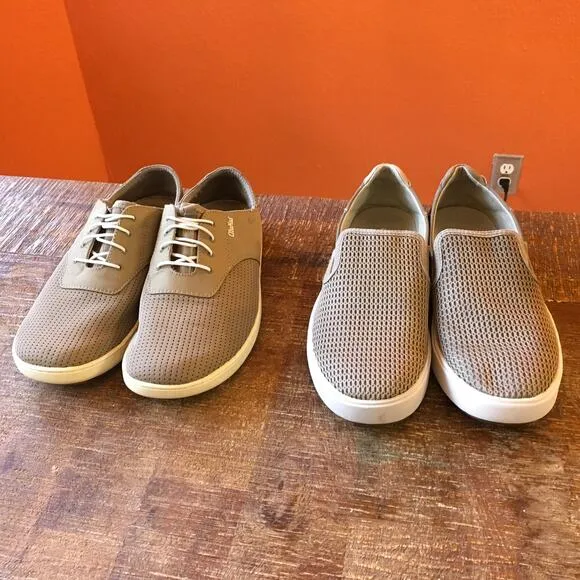 Olukai Lae'Ahi Slip On Nohea Moku Sneaker Mens 8 Clay Tan Brown Comfort-Lot of 2