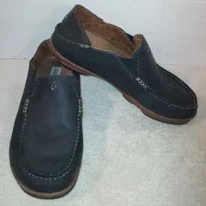 OluKai Mens Black Moloa Slip-On Shoes size 11