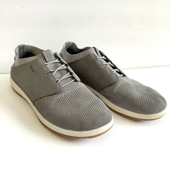 OLUKAI Men's Makia Ulana Sneaker Shoe Kai Poi Grey Water-resistant Outdoor Beach