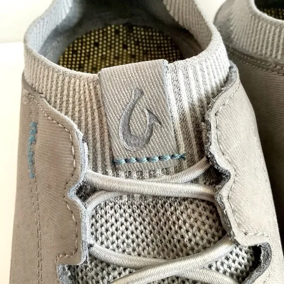 OLUKAI Men's Makia Ulana Sneaker Shoe Kai Poi Grey Water-resistant Outdoor Beach