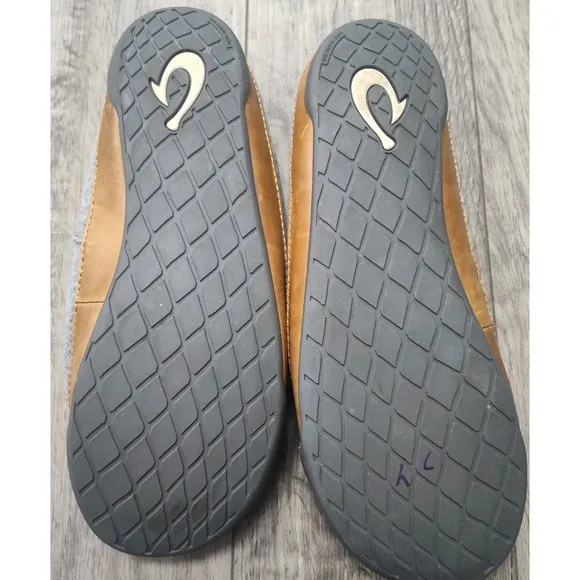 Olukai Mens Slippers Men's 10 Mahana‎ Slip On Comfort Support Gray Shoes Luxury