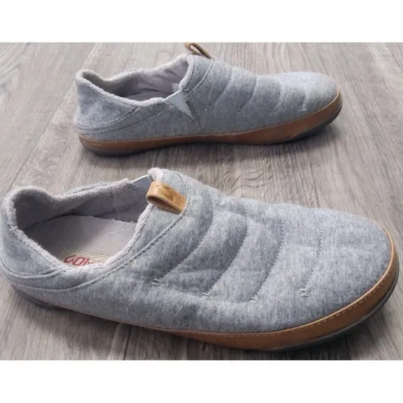 Olukai Mens Slippers Men's 10 Mahana‎ Slip On Comfort Support Gray Shoes Luxury