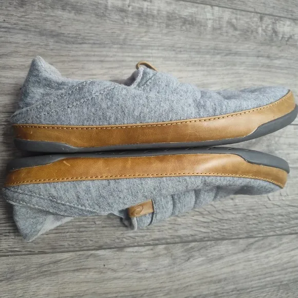 Olukai Mens Slippers Men's 10 Mahana‎ Slip On Comfort Support Gray Shoes Luxury