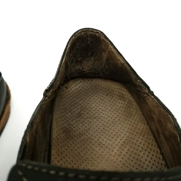 OluKai Moloa Convertible Drop In Nubuck Leather Slip On Shoes Men 10 Black Brown