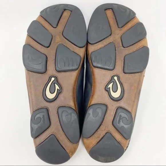 Olukai Moloa Leather Slip-On Shoes Black 10 Men’s