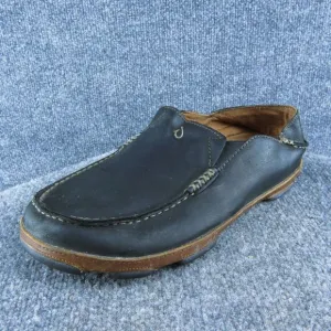 Olukai‎ Moloa Men Slip-On Shoes Black Leather Slip On Size 10 Medium