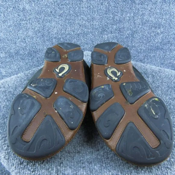 Olukai‎ Moloa Men Slip-On Shoes Black Leather Slip On Size 10 Medium