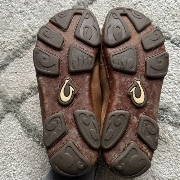 OLUKAI Moloa nubuck leather Slip On Shoes brown size 9