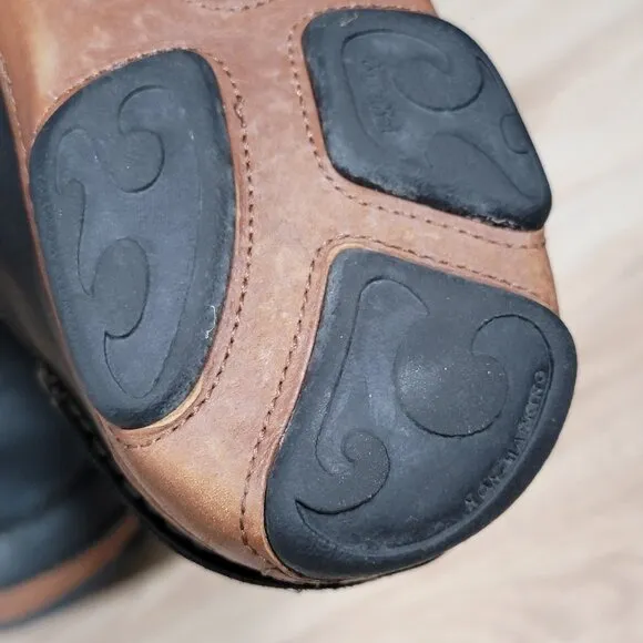 OluKai Moloa Shoes Mens Size 8.5 Black Brown Slip On Loafers Leather Slippers