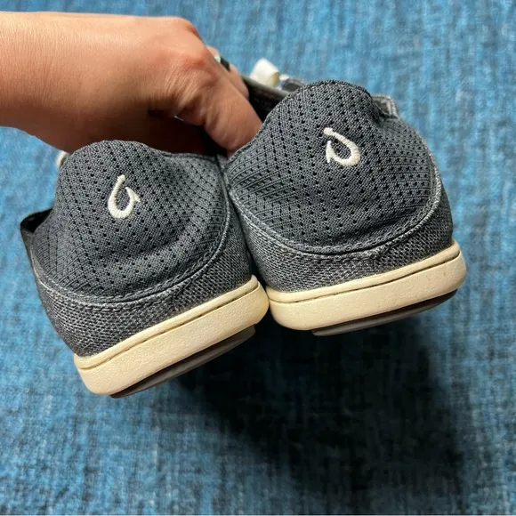 Olukai Nohea Moku Men's Slip On Casual Sneakers Shoes in Dark Shadow