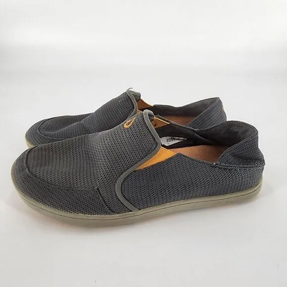 Olukai nohea mens shoes mesh slip on loafers gray 8