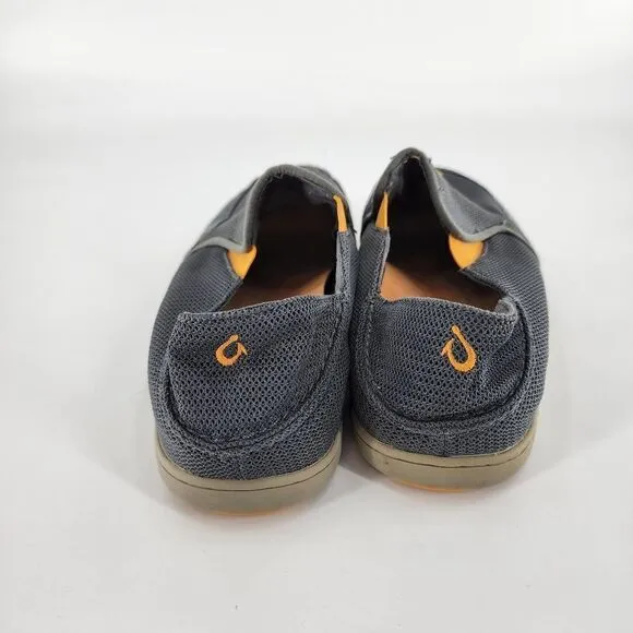 Olukai nohea mens shoes mesh slip on loafers gray 8