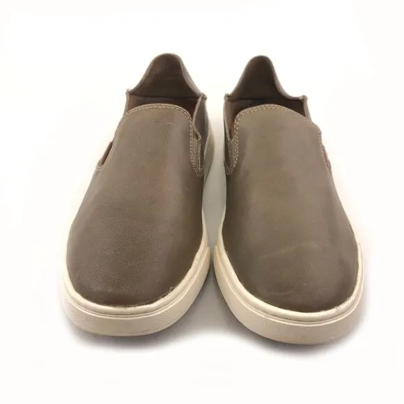OluKai Pehuea Leather Drop Heel Slip on Shoes 8.5