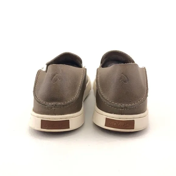 OluKai Pehuea Leather Drop Heel Slip on Shoes 8.5