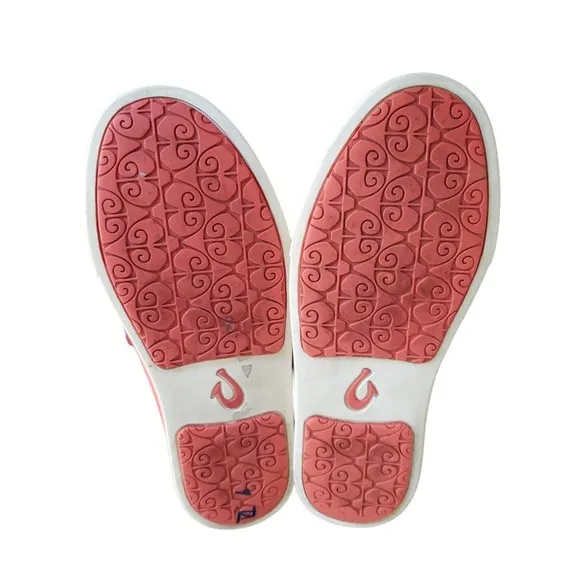 Olukai Pehuea Slip-On Sneakers Women's Size 7 Coral Mesh Red Tennis Shoes