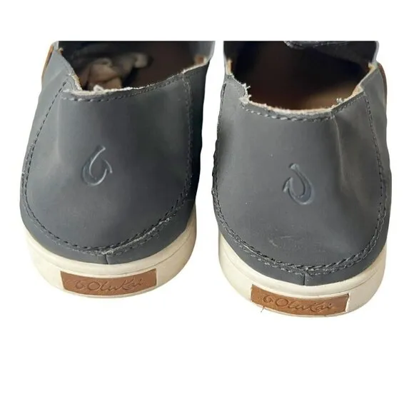 Olukai Pehuea Women's Size 8 Gray Mesh Slip On Comfort Sneakers Shoes