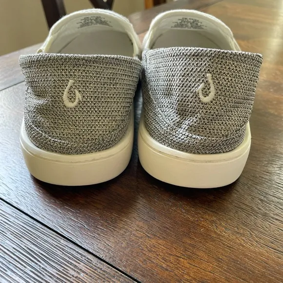 Olukai Shoes Womens Size 7.5 Grey Pehuea Slip On  Slide Tapa Mesh Sneaker Shoe