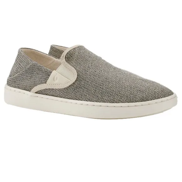 Olukai Shoes Womens Size 7.5 Grey Pehuea Slip On  Slide Tapa Mesh Sneaker Shoe