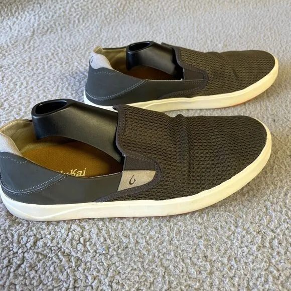 Olukai Slip On Shoes Mens 10 Green Mesh  Lae'Ahi Kona Olive Green Sneaker